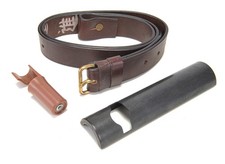 WW2 Japanese Arisaka Type 38 Leather Sling Dust Cover and Muzzle Cover picture