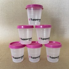 Tupperware Tupper Mini Midget Containers (Set of 6) #4789, Pink Seal #201 New picture