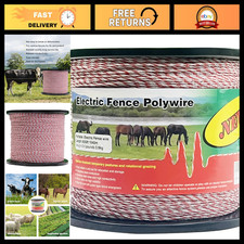 Upgraded Electric Fence Polywire - 6 Stainless Steel Strands, UV Resistant, 5050 picture
