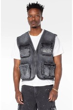 Von Dutch Men’s Utility Vest Denim Jacket Size XL picture