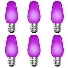 Luxrite C7 LED Purple Light Bulb for String Lights 0.5W E12 UL Outdoor 6 Pack picture
