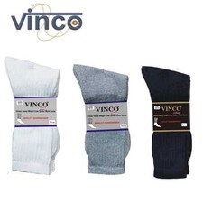 3-6-12 Pairs Men's Plain Solid Sports Athletic Work Crew Socks Size 9-11 10-13 picture
