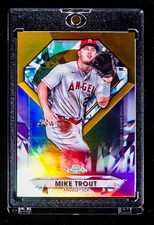 MIKE TROUT GOLD DIAMOND REFRACTOR HOLO ANGELS CARD picture