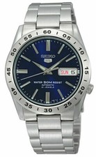 Seiko Men's Watch Seiko 5 Automatic Blue Dial Silver Steel Bracelet SNKD99K1 picture