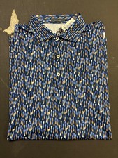 NWT MEN'S TURTLESON POLO, SIZE: L, COLOR: NAVY/BLUE/TAN (M8.30) picture