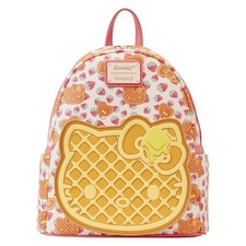 🧇  Loungefly Sanrio Hello Kitty Breakfast Waffle Mini Backpack + Wallet NWT picture