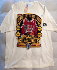 Vintage 1996 Starter Chicago Bulls Greatest Team Ever NBA Champions Shirt L NWT picture