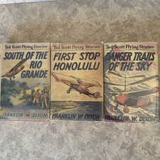 Ted Scott Flying Stories Lot Franklin W Dixon 3 Vintage Books 1927-1931 picture
