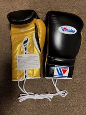 Winning Boxing Gloves MS-600 16oz Black Gold Lace-up Type Genuine Japan New picture