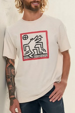 Keith Haring Men's Graphic T-Shirt Beige - Large picture