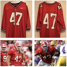 Vintage Georgia Bulldogs Nike Team Jersey David Pollack #47 XL Red Y2K picture