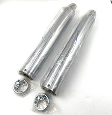 Harley OEM 80463-06 Chrome Slip-On Exhaust Mufflers Pair 06-08 Touring FLH picture