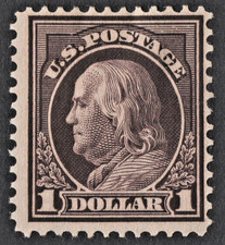 US Sc# 423 *MINT OG H* { $ 1.00 FRANKLIN } 