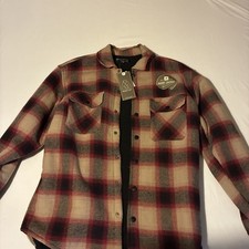 Jachs New York Men's Brown & Cream Plaid Wool Blend Shirt Jacket men’s picture