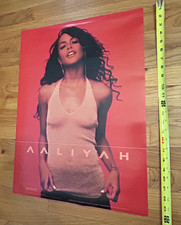 Original VTG Aaliyah 2001 Poster Double Sided Blackground Records Promo Vinyl picture