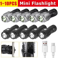 1-10PCS USB Rechargeable LED Flashlight Tactical Police Super Bright Torch LOT picture