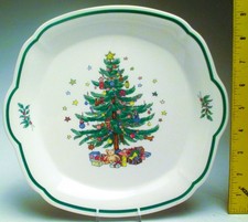 Nikko China Christmastime Tab Handled Cake Plate 10