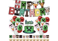 Minecraft Birthday Banner, Minecraft Balloons, Minecraft Cake Toppers picture