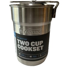 NWT Stanley Nesting Two Cup Cookset Stainless Steel Pot 24 oz 2-person Camping picture