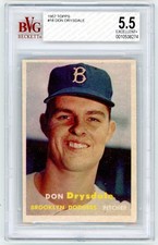 1957 TOPPS #18 DON DRYSDALE ROOKIE BVG 5.5 DODGERS HOF picture