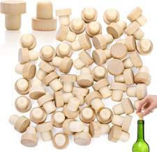 60tapones corcho reutilizables en forma de T de madera y goma Botella de sellado picture