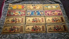 12 Pc 24k Gold Foil Plated Disney Mickey Mouse Collectible Banknote Set. Mint picture