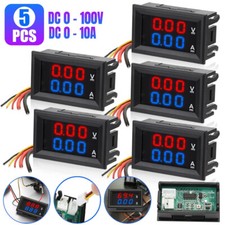 5Pcs DC 100V 10A LED Digital Voltmeter Ammeter Dual Volt Amp Meter Voltage Gauge picture
