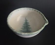 Vintage Pysht Pottery Pour Spout Bowl Evergreen Tree PNW Studio Art Stoneware picture