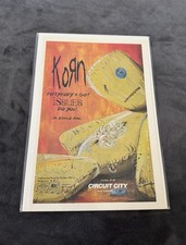 KORN Vintage 1999 PROMO VINYL WINDOW CLING POSTER For Issues CD MINT 5x8.5 USA picture