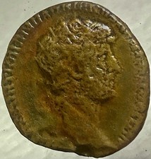 Ancient Roman Coin 117AD-138AD Emperor Hadrian Genuine Coin As Rome picture