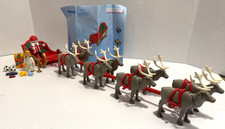 Playmobil 3604 Christmas Santa's Sleigh & 8 Reindeer -Incomplete- Read picture