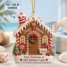 Personalized Acrylic Ornament Custom Name Gingerbread First Home Christmas Décor picture