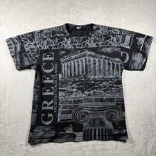 Vintage Greece Parthenon Architectural Men’s L Black AOP All Over Print #1842 picture