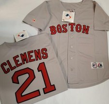 1827 Majestic Boston Red Sox ROGER CLEMENS Vintage Baseball JERSEY GRAY New picture