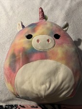Squishmallows Esmeralda Rainbow Tie Dye Unicorn Alicorn Plush 16 Inch Kelly Toy picture