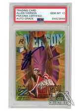 Allen Iverson 1996-97 Skybox Z-Force Autograph Rookie Card #151 PSA/DNA 10 picture