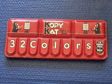 Vintage Kopy Kat Paint Box Tin  Mixing Pans Watercolor Set  USA 1940-50s picture