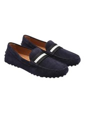 Bally Kansan 6305160 Men's Blue Midnight Suede Leather Loafers MSRP $650 picture