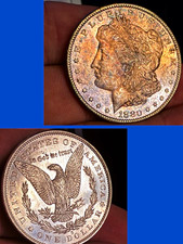 1880-S Morgan Silver Dollar $1 • Monster PROOF-LIKE Toner • watch Video Wow  picture
