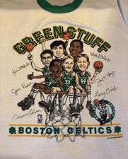 Vintage 70's/80's Boston Celtics 'Green Stuff' Ringer T-Shirt.  picture