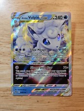 Alolan Vulpix Vstar 034/195 Silver Tempest NM Full Art Ultra Rare Pokemon Card picture