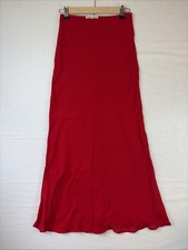 Reformation Layla Skirt Size 6 Poinsetta Red Midi Maxi Slip Elastic Waist Long picture