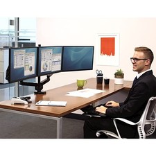 FELLOWES PLATINUM SERIES TRIPLE MONITOR ARM FOR 27-INCH MONITORS, FULL -  BLACK picture
