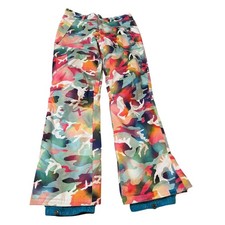 GSOU SNOW Women Rainbow Camo Waterproof Ski Snowboard Pants 10K Large Multi picture