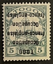 Travelstamps: Germany Togo Stamps Kaiser’s Yacht 5pf Inverted Double OP * SIGNED picture