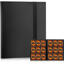9 Pocket Card Binder 360 Capacity Trading Card Holder Album Side Loading Black picture