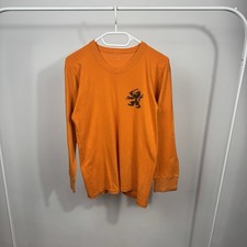 Vintage Netherlands Soccer Orange Long Sleeve Shirt Lion Graphic Size S picture
