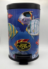 VTG Y2K Frutiger Aero Step Tones Fish Aquarium Metal Trash Can Bin W/Sounds RARE picture