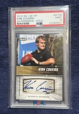 SAGE 2012 Hit Autographs Kirk Cousins Gold /250 #A108 RC PSA 9 Auto Pop 2 picture