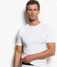Stafford Mens Crewneck Undershirts White Large 4-Pack 100% Cotton Heavyweight NW picture